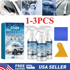 1-3X Car Deicing Agent Kit Windshield Ice Remover Spray Defroster Melting Deicer - Picture 1 of 15