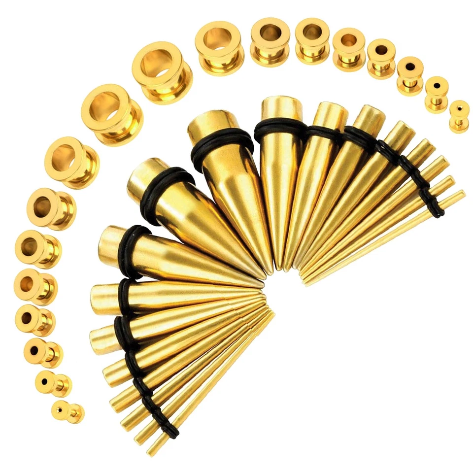 BodyJ4You 36PC Gauges Kit Ear Stretching 14G-00G Screw Fit Tunnels Plugs Set - Image 1 of 4