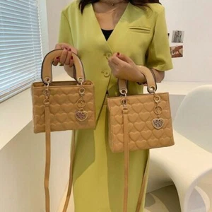 Bolso de Mano Mujeres Clásico Acolchado Asa Cuadrada Bolso Mujeres Bandolera Bolsos de Hombro - Imagen 1 de 17