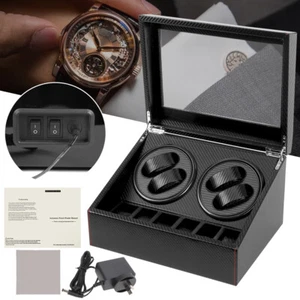 4+6 Watch Winder Luxury Automatic Dual Motor Display Box Leather Storage Case AU - Picture 1 of 14