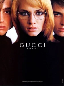 1995 Gucci Tom Ford Amber Valletta gafas 1 página anuncio de revista - Imagen 1 de 1