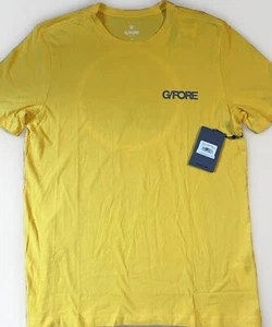G/FORE Giallo Golf Shirt Uomo Med T Shirt Nuova Con Etichetta Sfumato Cerchi G'S G Fore - Foto 1 di 6