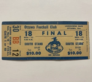 1973 OTTAWA ROUGHRIDERS MONTREAL ALOUETTES CFL EASTERN FINAL TICKET STUB USED - Bild 1 von 3