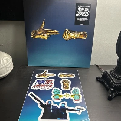 Run the Jewels 3 Gold Vinyl 2 LP Record W/ stickers Poster Booklet Like New Rap - Image 1 of 4