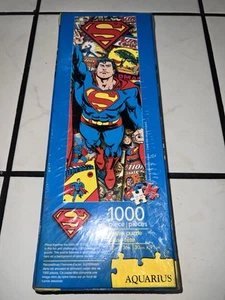 Vintage rare Aquarius SUPERMAN Jigsaw Puzzle 1000 Pieces 12 IN X 36 IN SEALED - Picture 1 of 4