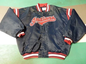 Chaqueta de satén de colección Cleveland Indians Starter para hombre 3XL azul marino - Imagen 1 de 3