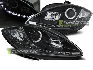 Headlights LED DRL Look for Seat LEON 1P FL ALTEA 09-13 Daylight Black FreeShip  - Bild 1 von 13