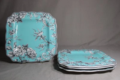 Quatro 222 QUINTO 11" pratos de jantar de porcelana no padrão turquesa Adelaide - Imagem 1 de 3