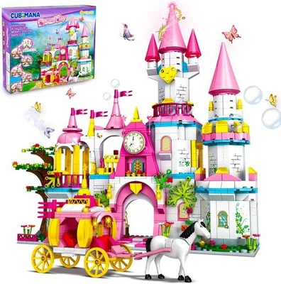 🏰 Pink Princess Castle & Horse Carriage STEM Building Blocks Toy 988 Piece Set - Image 1 of 4