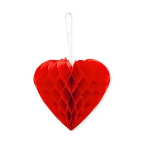 30cm Red Love Heart Honeycomb Hanging Decoration Paper fold out Valentines Decor - Picture 1 of 6