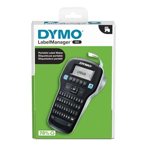 DYMO LabelManager 160 tragbares Etikettiergerät, 2 Zeilen, 7,9 x 4,65 x 1,9, schwarz - Bild 1 von 7