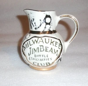 50% OFF SALE Vintage Milwaukee Jim Beam Pitcher by Regal China USA 5 1/4" MINT! - Picture 1 of 7