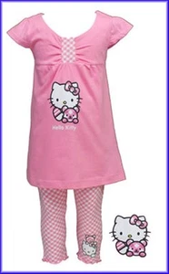 Hello Kitty Girls Sparkle Top and Leggings Set, Blue or Pink, BNWT! - Picture 1 of 2