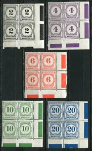 Mauritius • 1933-1954 • GB# D1-5 • postage due • blocks 4 MNH OG XF (US-1453) - Picture 1 of 1