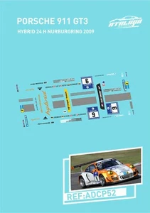 CALCAS PORSCHE 911 GT3 HYBRID 24H NURBURGRING 2009 SLOT DECALS - Imagen 1 de 1