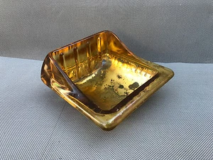 Ancien porte savon en verre épais à incruster salle de bain vintage  - Photo 1/4