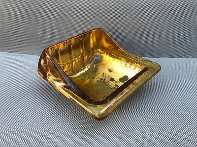 Ancien porte savon en verre épais à incruster salle de bain vintage  - Photo 1/4