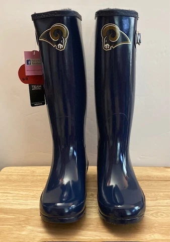 LOS ANGELES RAMS Cuce Shoes NFL Official Blue Rain Boots (Women's Size 8) Cover
