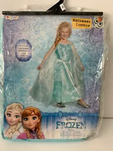 Disney Elsa Costume Girl’s 7/8 Blue Princess Disguise Pretend Dress Up Cosplay - Picture 1 of 2
