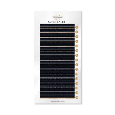 Extensiones individuales de pestañas WonderLash bandeja mixta clásica pestañas de visón C D D + rizado Foto 1 de 4