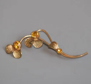 Broche vintage para mujer arcilla dorada rama piedras de vidrio disfraz broche joyería de moda - Imagen 1 de 2
