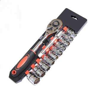 Socket Wrench 12 Piece Set Extension Rod Multi-function Ratchet Spanner Set Tool - Picture 1 of 7