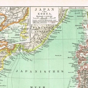 Corea del Sur Ocupación Japonesa del Mapa Original 1900 JAPÓN Islas Ryukyu - Imagen 1 de 14