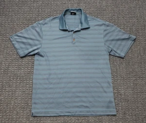 Nike Golf Men's Medium Dri Fit Gray Striped Polo Performance Shirt - Picture 1 of 14