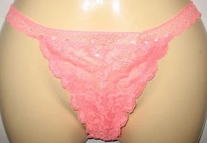 XHILARATION - NEW  - MEDIUM - PINK  - STRETCH  LACE  BIKINI  PANTY  - Picture 1 of 2