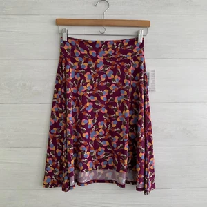 NWT Lularoe - Purple girl & balloons print stretch Azura Skirt, sz 12 Girls - Picture 1 of 4