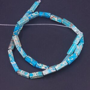Natural Sea Sediment Jasper Gemstone Rectangular Bar Loose Beads 5mm 9mm 15.5"