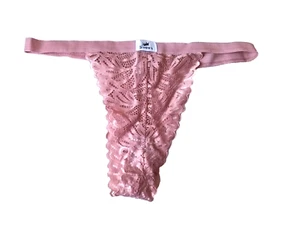 Sweet Dusky Pink Lacy Thong XL - Picture 1 of 2
