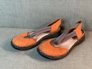 Zapatos RIEKER EE. UU. Talla 7 Naranja Cuero Nubuck Correa Elástica - DEFECTUOSOS - Imagen 1 de 13