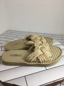 Asos Rope Knot Slides Sandalen hellbraun gewebte Schuhe 7 - Bild 1 von 8