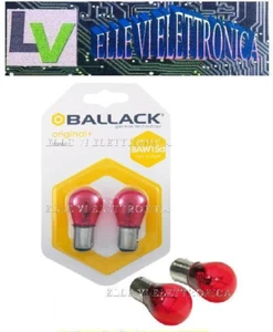 2-5 BALLACK Coppia Lampade Colore Rosso 12V Attacco BAW15D Doppio Filamento - Foto 1 di 1
