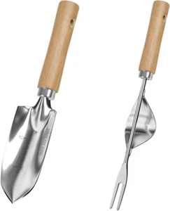 Garden Tool Set, 2Pcs Gardening Hand Tools, Stainless Steel Transplant Shovel an - Picture 1 of 13