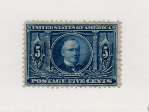 Sc# 326 usato 5c blu 1904 Louisiana acquisto nero fine annullamento centro sottile - Foto 1 di 1