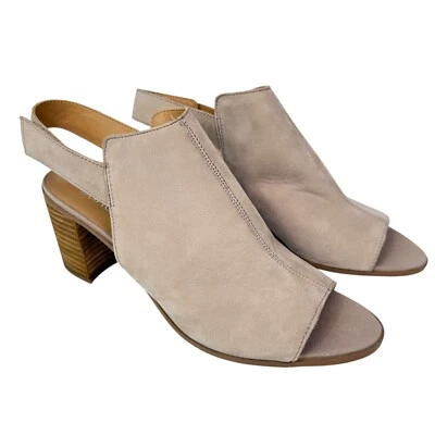 Sandalias Franco Sarto Helix Tacón Bloque Punta abierta Zapatos Cuero Gamuza Beige Talla 10M Foto 1 de 4