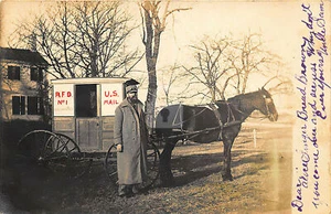 Georgetown MA Massachusetts R.F.D. 1 copia cartolina RPPC corriere postale - Foto 1 di 2