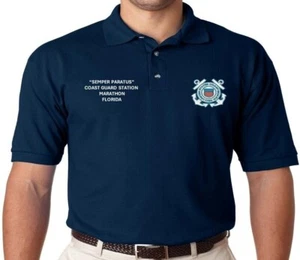 COAST GUARD STATION MARATHON* FL *POLO EMBROIDERED.OFFICIALLY LICENSED - Picture 1 of 1