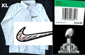 Nike NFL Super Bowl Media Night Weiß Langarm, Schnappschnappschuss, Flexshirt, Herren XL - Bild 1 von 9