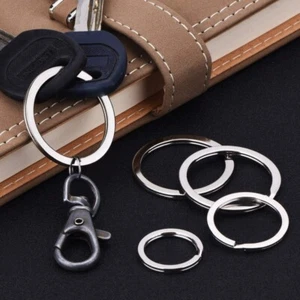 10/50 PCS Split Key Rings 15-35MM Loop Flat Surface Double Metal Hoop Key Chain - Picture 1 of 6