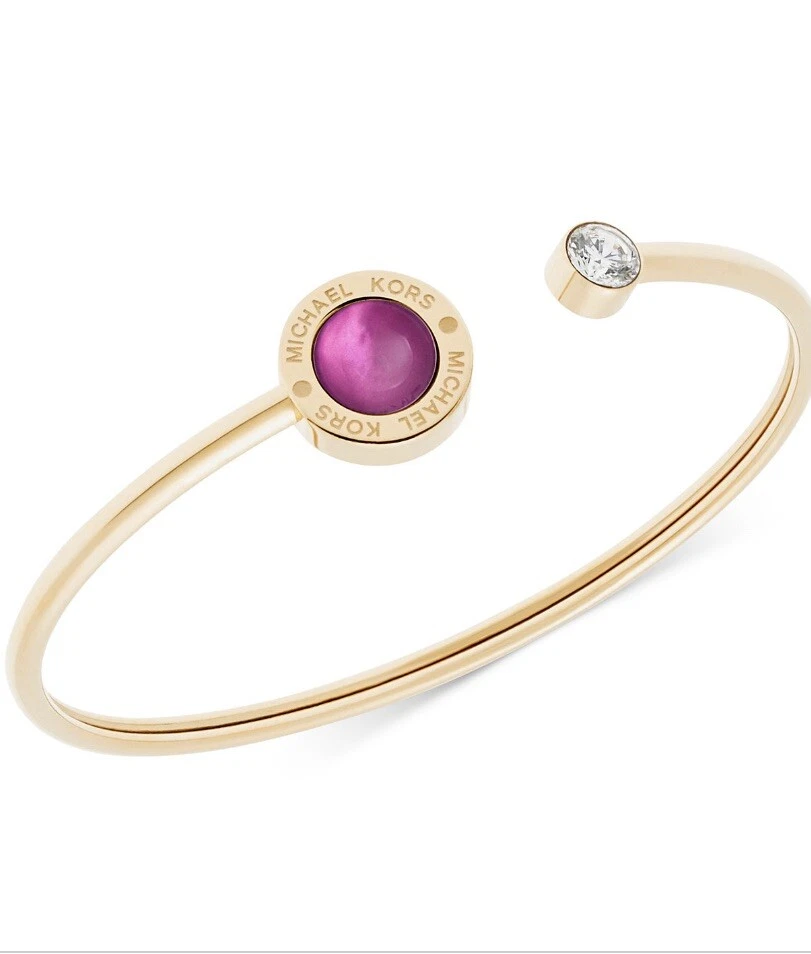 $95 MICHAEL KORS  GOLD TONE COLORED IMITATION MOP BRACELET D31 - Image 1 of 1