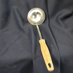 Kitchen Utensil Soup Ladle 1960's Faux Wood Grain, Danish Modern Ecko Steel - Picture 1 of 5