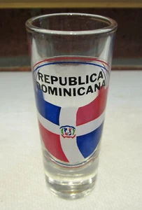Republica Dominican großes Schnapsglas mehrfarbig auf Klarglas - Bild 1 von 8