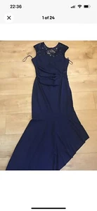 Lipsy Navy Sequin Maxi Dress 16 Evening Gown Party Occasion Cruise Ball Prom - Picture 1 of 6