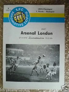 1978 UEFA Cup Match Arsenal v Lokomotive Leipzig, 27 September - Picture 1 of 3