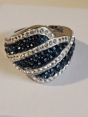 Anillo de cóctel azul italiano cristal talla 8 Foto 1 de 4