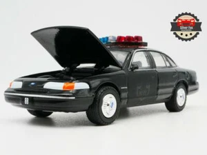Ford Crown Victoria 1992 negro pilotos reales escala 1:64 diecast coleccionista - Imagen 1 de 9
