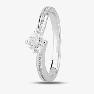 1888 Collection 18ct White Gold Brilliant Cut 0.53ct Diamond Shoulder-Set Sol... - Picture 1 of 3